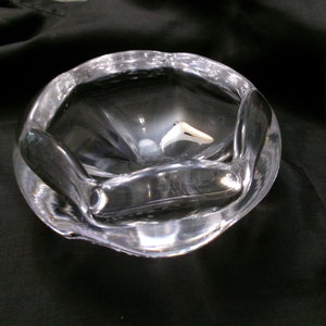 Vintage Orrefors Crystal Bowl or Ashtray, Olle Alberius Swedish Art Glass