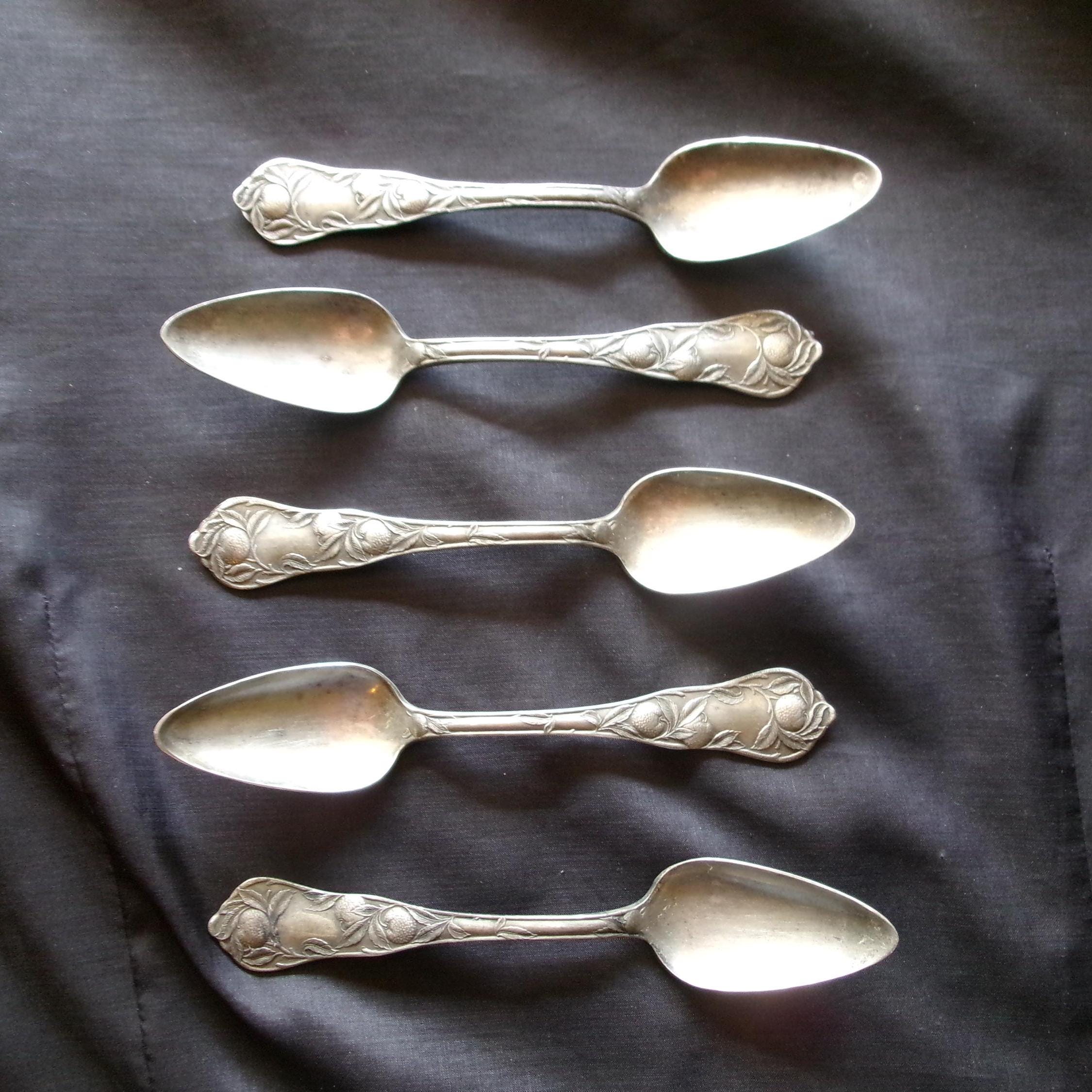 Antique Rogers Sunkist Silver Plate Fruit Spoons, Set of 5