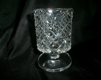 Vintage Cut Glass Cigarette or Match Holder, HTF Elegant Glass Vessel