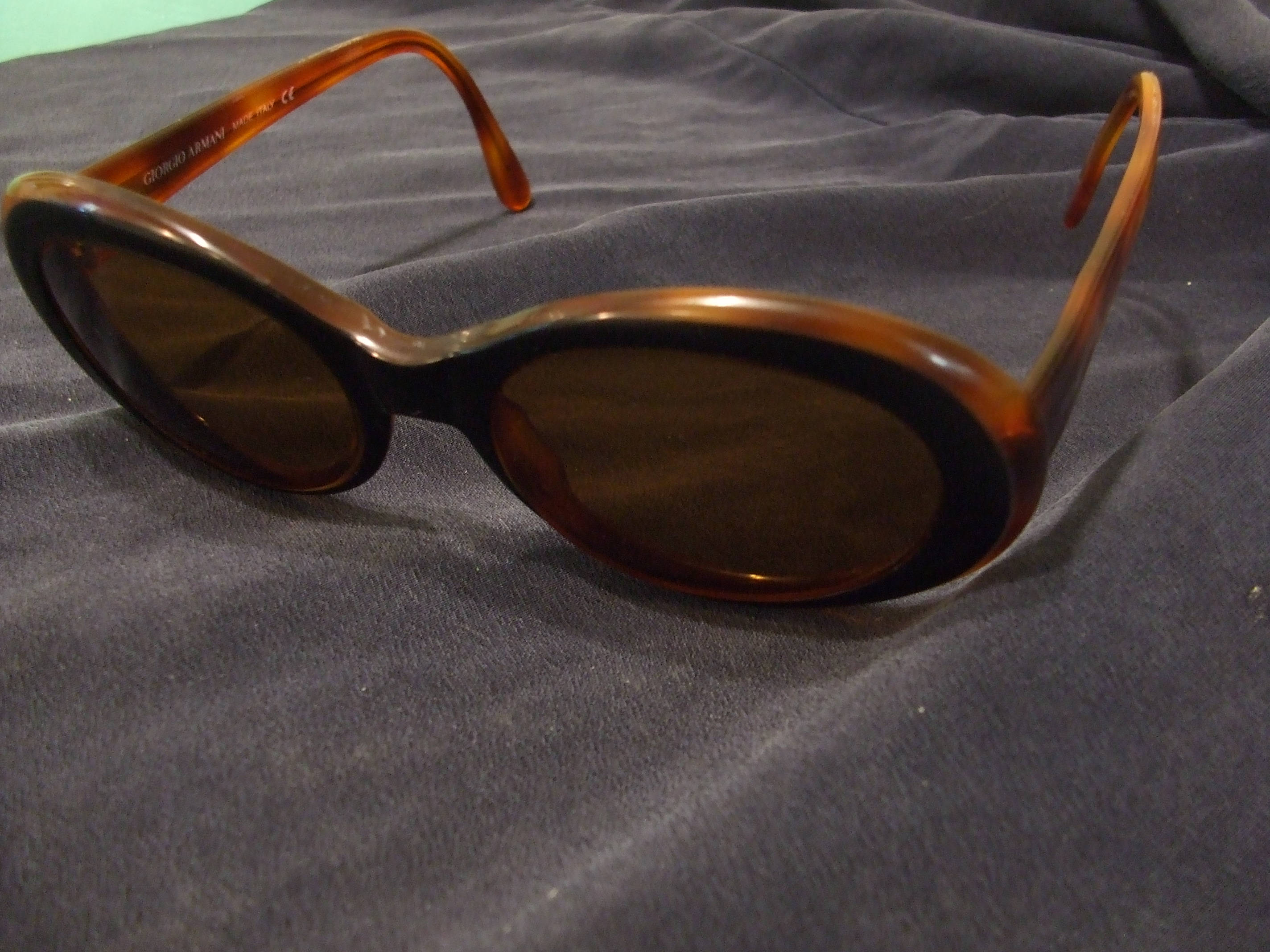 Vintage Tortoiseshell Giorgio Armani Shades With Oval Lenses 