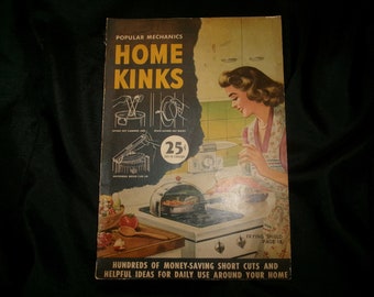 Vintage Home Kinks Magazine, Popular Mechanics 1947 Edition, Home Improvement Decor and Hardware