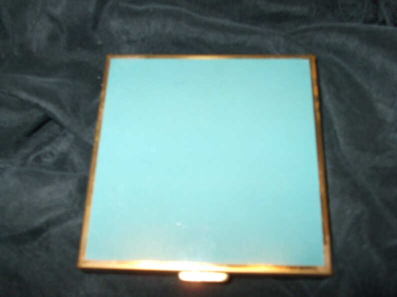 Vintage Volupte Miami Beach Map Compact HTF Unusual Mirrored Compact with decor by Gaige Tourist Attractions