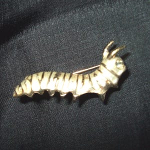 Vintage Boucher Caterpillar Brooch, HTF Signed Mid Century Pin, Quality Costume Jewelry