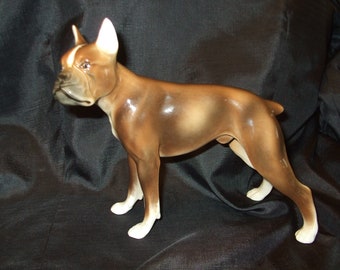 Vintage Boxer Figurine, Large Standing Dog Figurine