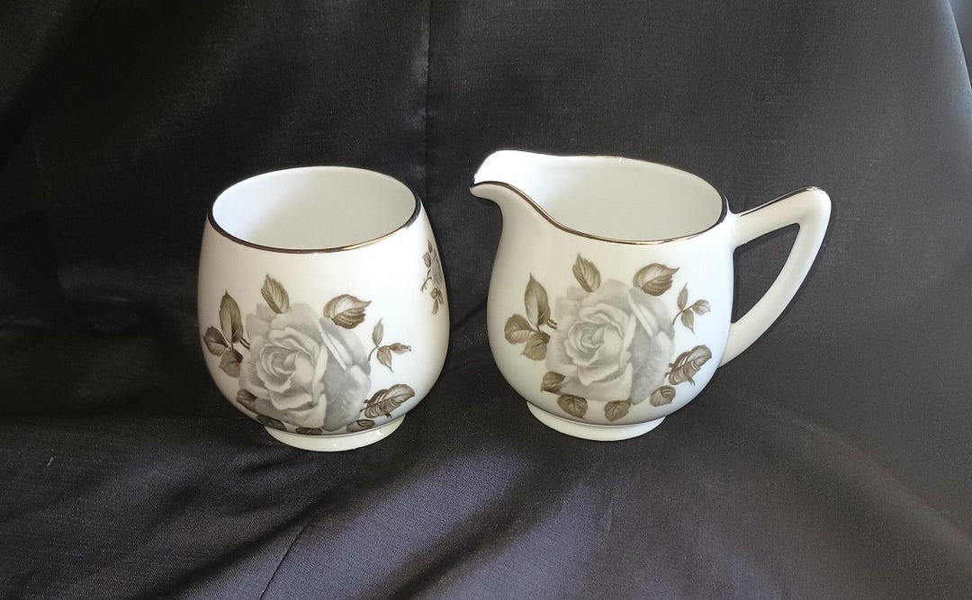 Vintage Moon Rose Mini Creamer and Mini Sugar Bowl, Schumann Arzberg ...
