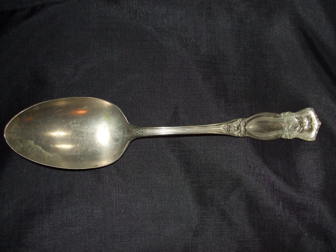 Antique Nickel Silver Spoons Old Rogers Art Nouveau Florals Etsy