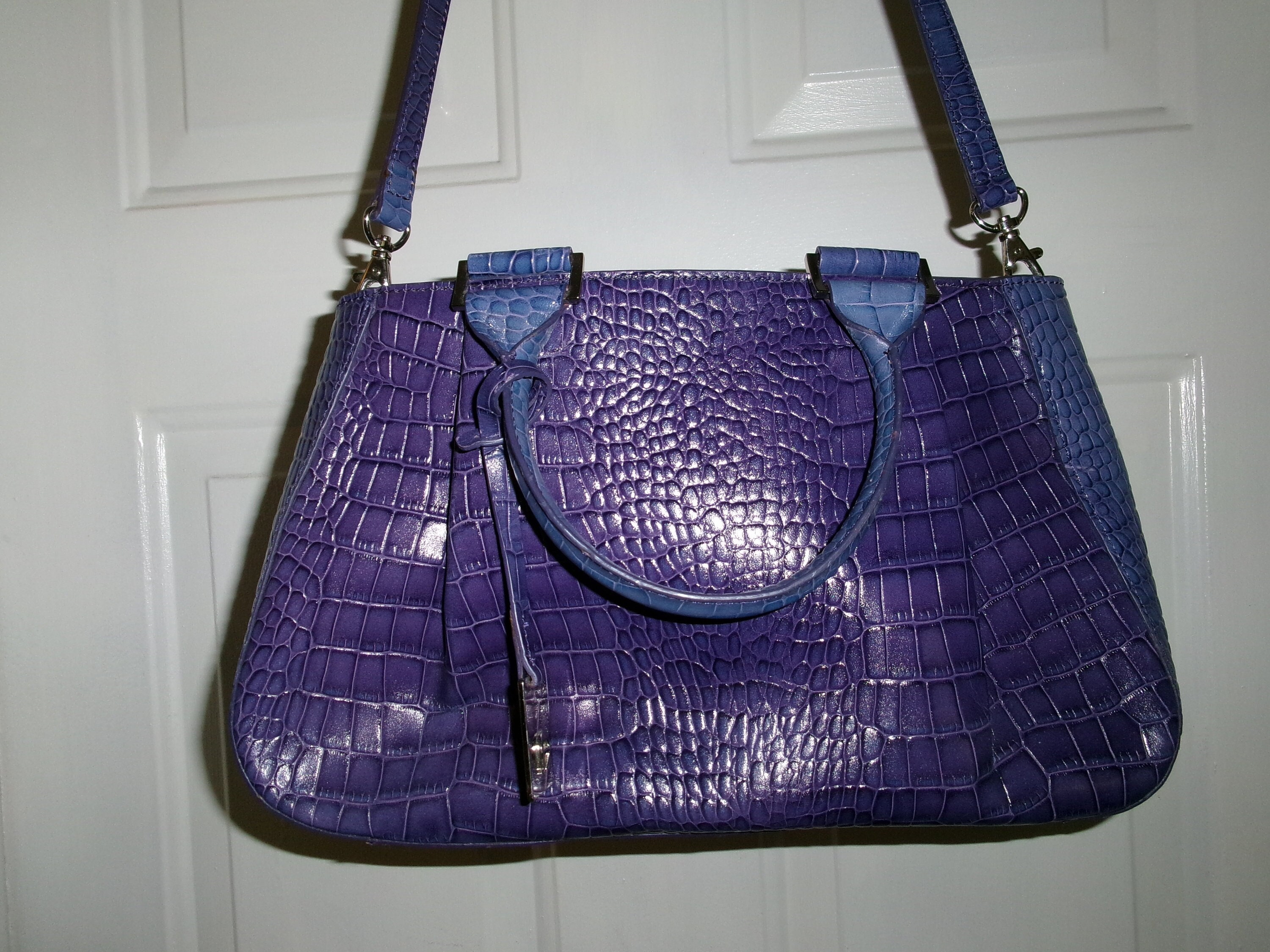 Patent Leather Handbag Crocodile Pattern Top Handle Purse Shell Bag Fashion  Texture Women's Shoulder Bag Crossbody Handbag