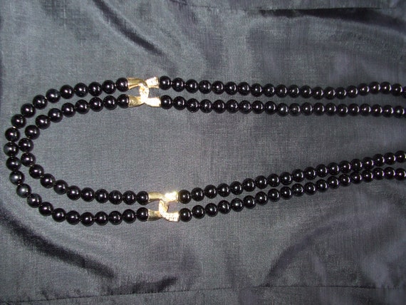 Vintage Long Statement Beaded Necklace , Rhinesto… - image 8