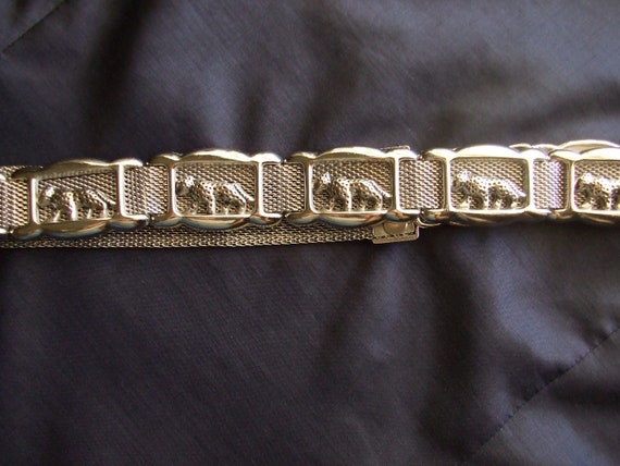 Vintage Mesh Panther Silver Tone Belt, Metal Stalking Cat Ladies Belt,  Leopard Size Large 