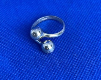 Vintage Sterling Adjustable Ball Ring