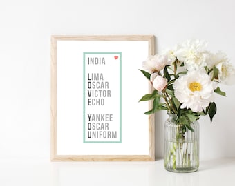 I Love You (Phonetic) Digital Print • Home Decor • Nursery Wall Art • Child Print