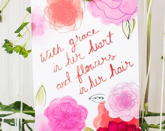 Grace in Her Heart - Wall Decor/ Girl/Birthday/Nursery Print (Digital)