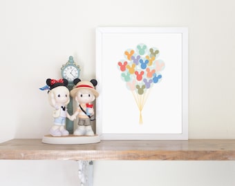 Mouse Balloons (Digital Print) • Home Decor • Nursery Wall Art • Child Print • Digital Download • Disneyland Inspired Fan Art