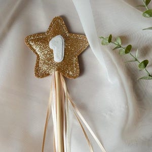 Gold Glitter Zahlen-Geburtstags-Stab