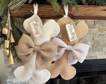 Dog Bone Christmas Stocking - Personalized Pet Stocking