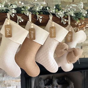 Burlap Christmas Stocking- Personalized Christmas Stocking
