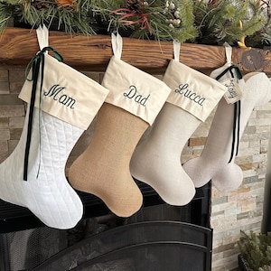 Christmas Stocking - Personalized Burlap Stocking - Family Christmas Stockings