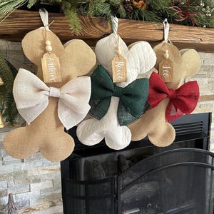 Dog Bone Christmas Stocking - Personalized Pet Stocking