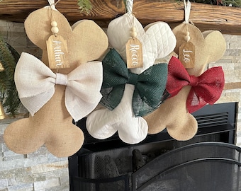 Dog Bone Christmas Stocking - Personalized Pet Stocking