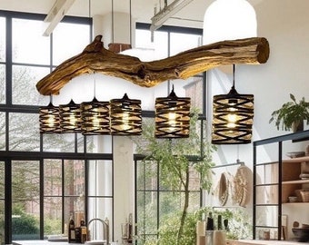 Bring a piece of nature into your interior with this unique ceiling lamp with 6 pendants
