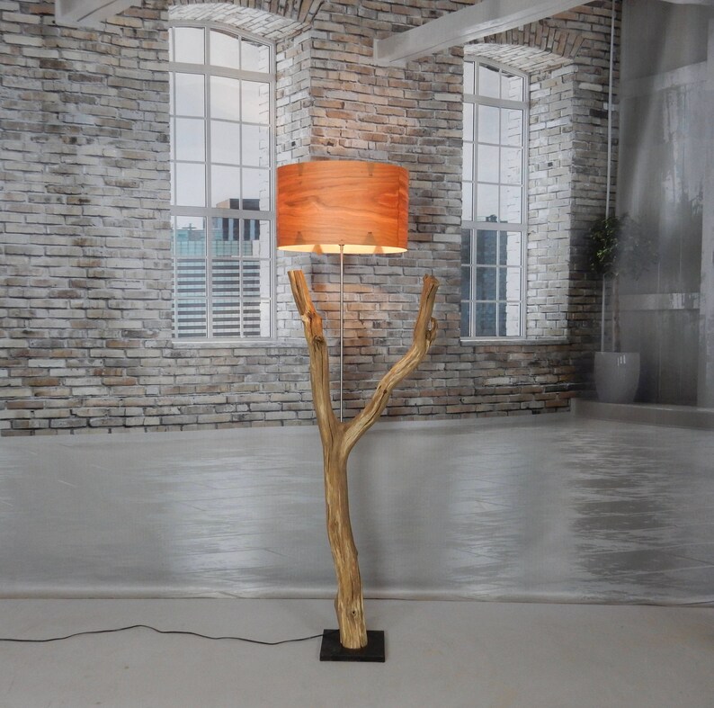 Floor Lamp Beautiful Old And Weathered Oak Branch