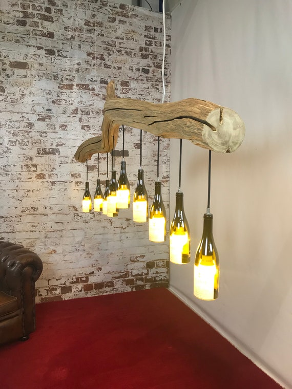 Plafondlamp van 230 oude Eikenhouten met 10 - Etsy België