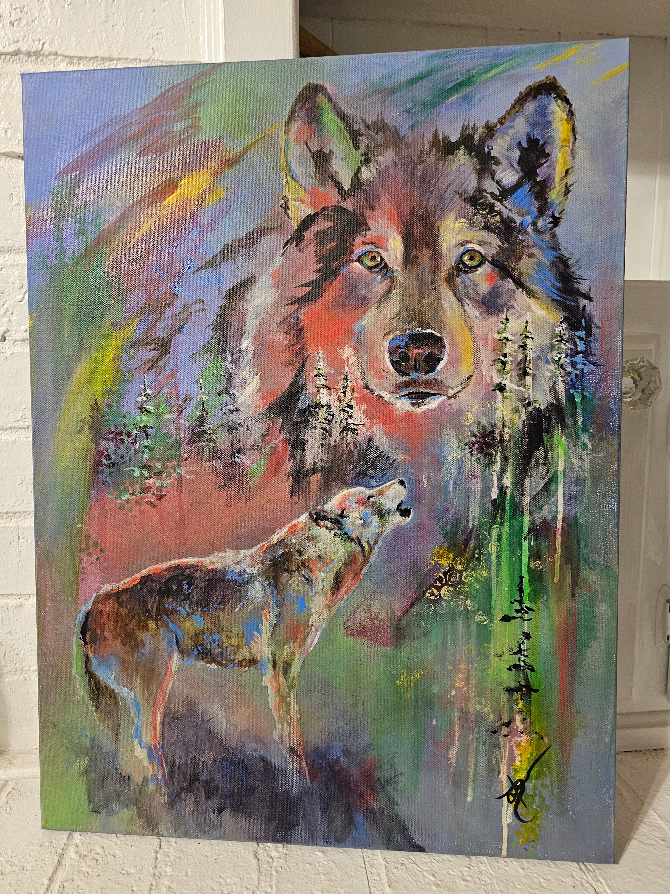 Wolf Painting, Interpretive Expressive Art, the Heart of a Wolf on ...