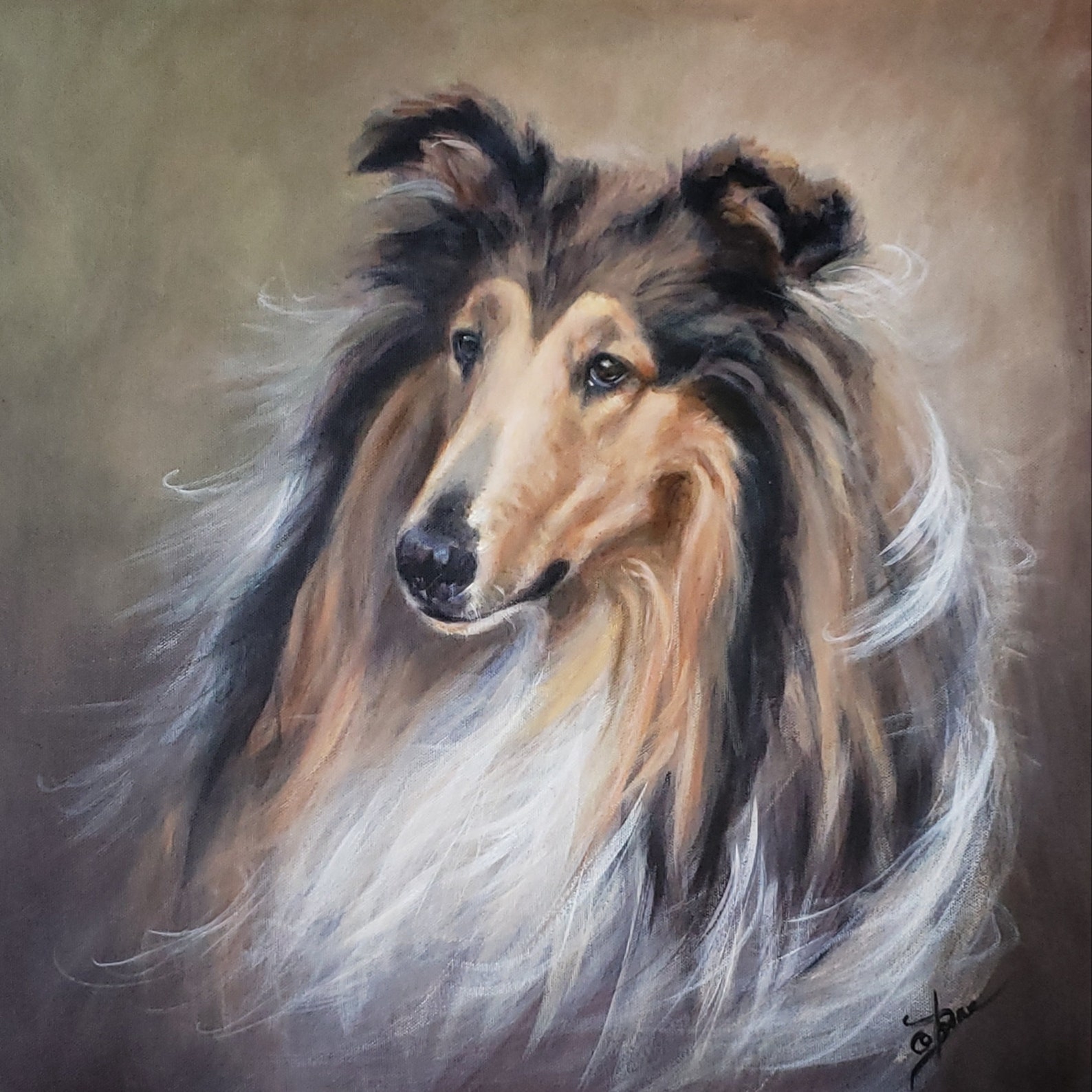 Custom dog acrylic painting by Tybi studio custom portrait Etsy