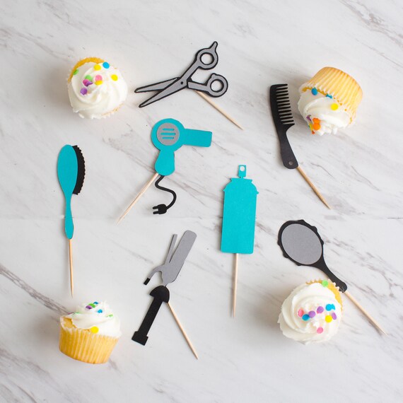 Hairstylist Themed Cupcake Toppers Hair Birthday Party Dress Etsy