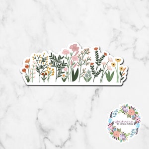 Wildflower Boho Vinyl Sticker / Flower / Dainty/ Minimal/ Water Bottle  Sticker/ Laptop Sticker/ Kindle Sticker 