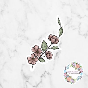 The Lila Flower Vine sticker/ Romance moody floral sticker / reader sticker/ book obsessed/ reading/ laptop/ kindle sticker/ water bottle