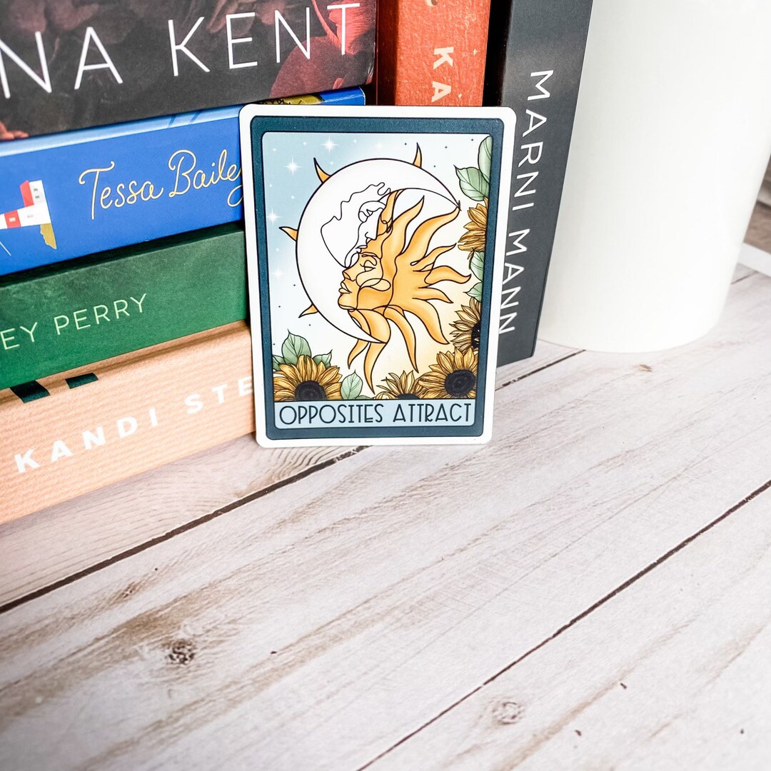 Opposites Attract Romance Tarot Card Book Trope / Book Lover