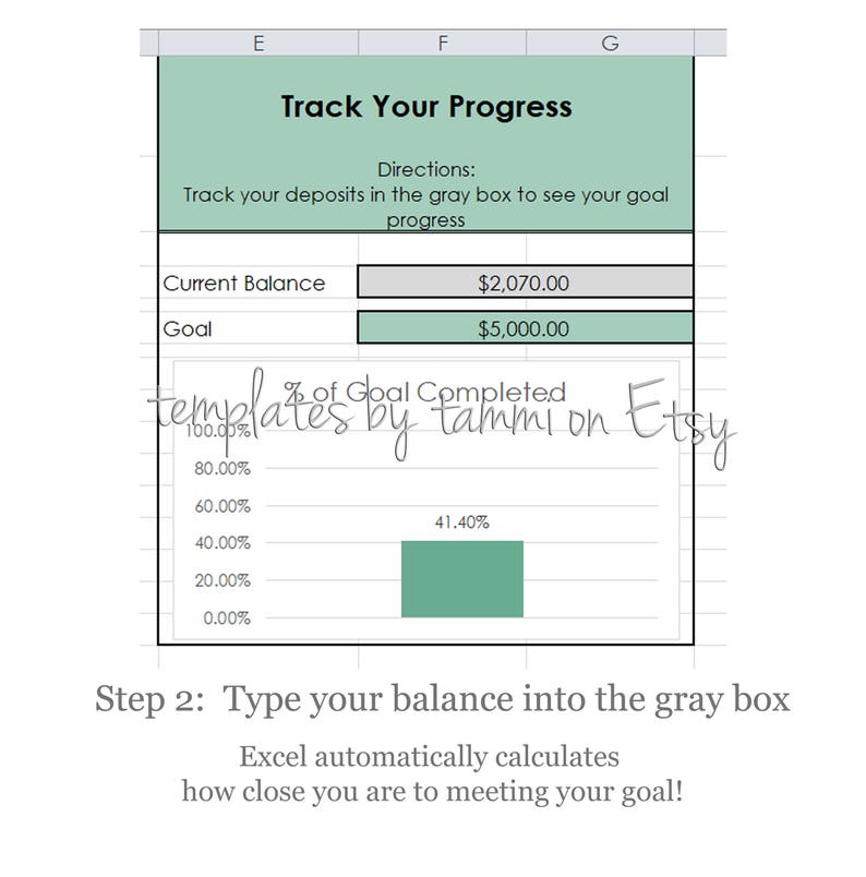 Easy Excel Savings Goal Calculator Savings Calculator Etsy