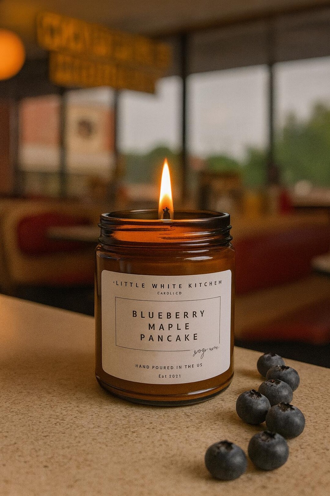 Blueberry Maple Pancakes Soy Wax Candle or wax melts, woodwick candle with highly fragrant scent Homemade Soy Candle