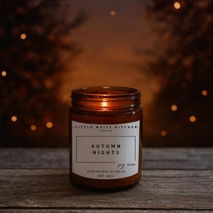 Autumn Nights Soy Wax Candle | Wood Wick, Spiced Apple
