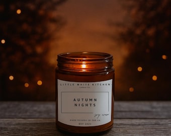 Autumn Nights Soy Wax Candle | Wood Wick, Spiced Apple