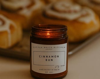 Cinnamon Bun Scented Candle | Wooden Wick Soy Candle
