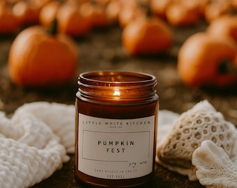 Pumpkin Fest Soy Wax Candle | Wooden Wick, Spiced Caramel