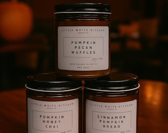 Pumpkin Soy Candle Gift Set | Autumn Scented Wooden Wick Candles