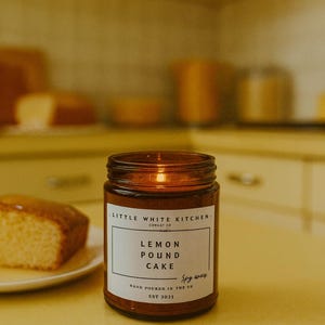 Lemon Pound Cake Soy Wax Candle or Wax Melts, Wood Wick Candle with Highly Fragrant Scent Homemade Soy Candles