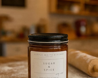 Sugar and Spice Wooden Wick Soy Candle | Vanilla, Cinnamon, Clove