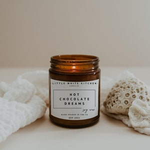 Hot Chocolate Dreams Scented Soy Candle and Wax Melts, Wood Wick Candle With Highly Fragrant Scent