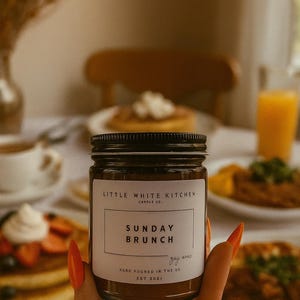 Sunday Brunch Soy Wax Candle | Amber Jar Candle | Soy Candle | Best Soy Candle | Natural | Wooden Wick | Autumn Candle | Scented Candle