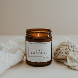 Orange Creamsicle soy wax candle or wax melt, wood wick candle with highly fragrant scent