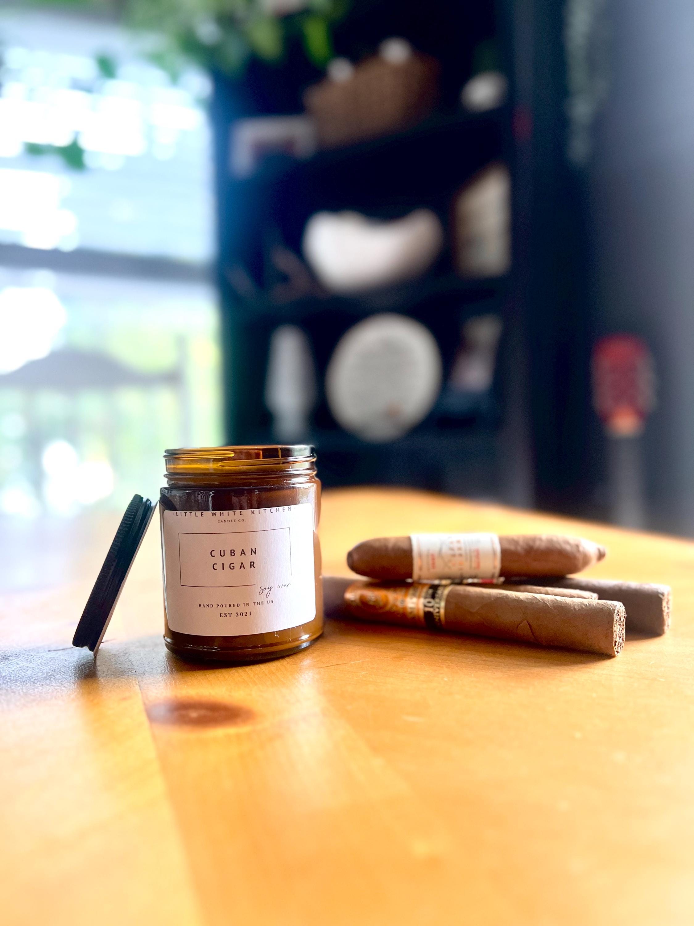 cuban tobacco candle Cuban Cigar Soy Wax Candle | Amber Glass Jar | Best Soy Candle | Holiday  Candle | Natural Candle |best Candle | Gift | Wood Wick |best Gift