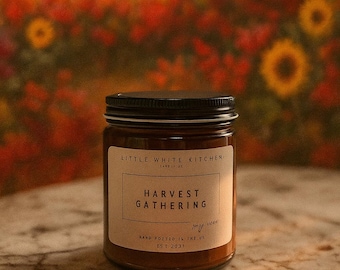 Harvest Gathering Soy Candle | Spiced Pumpkin, Autumn Leaves, Wood Wick