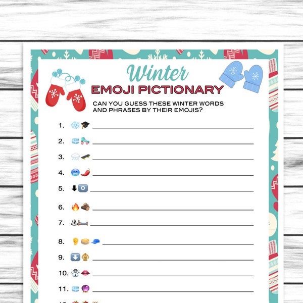 Emoji Game Winter Etsy