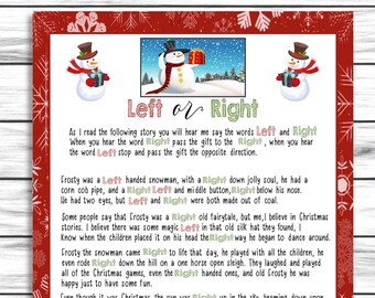 Pass the Gift Game, Pass the Present Game, Left or Right Game, Christmas Party Game, Christmas Eve Game, Instant Download, Xmas Game