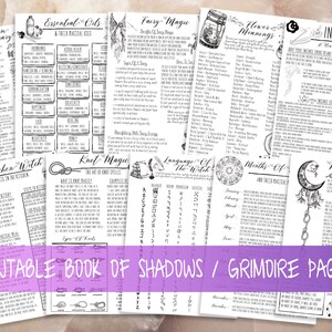 Printable Basic Witchcraft Grimoire Pages, Book of Shadows Pages ...