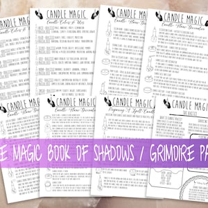 Candle Magic Book Of Shadows Pages, Witch Supplies Tools Reference Page, Basic Witchcraft Grimoire Printable Pages, How To Use Candles image 1